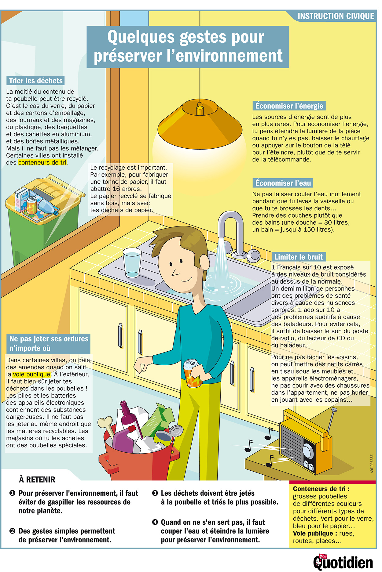 Infographie Mon Quotidien : Quelques gestes pour préserver l’environnement