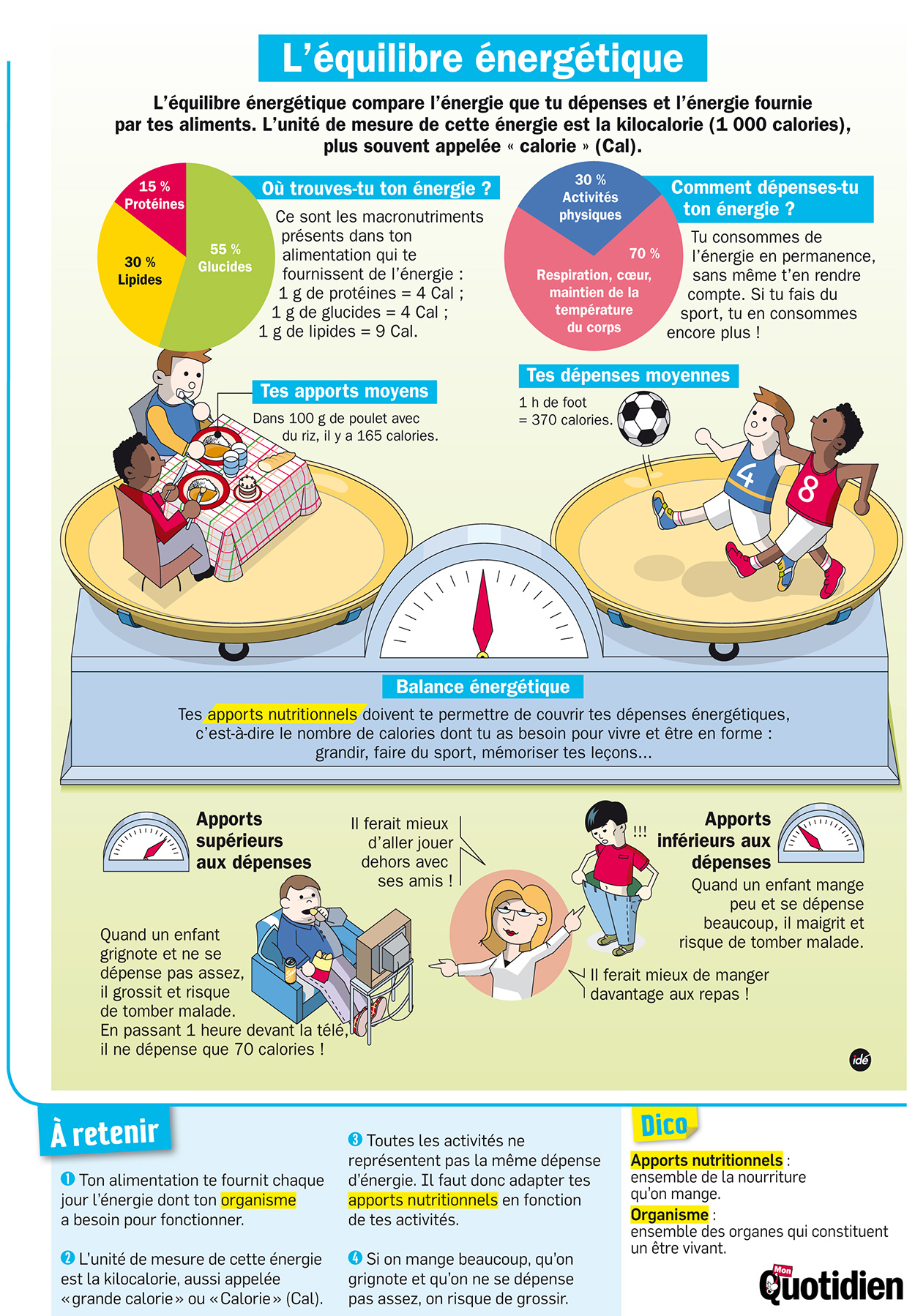 Infographie Mon Quotidien : L’équilibre énergétique