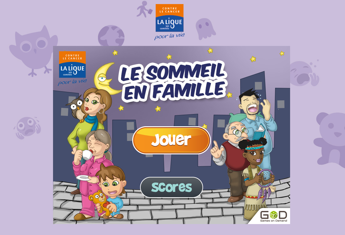 Le sommeil en famille - jeu interactif Ligue contre le cancer
